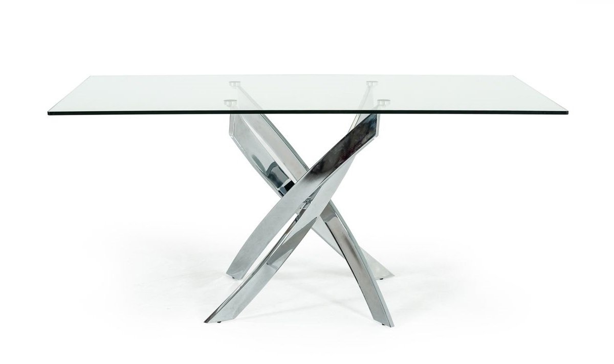 Modrest Pyrite Modern Rectangular Glass Dining Table - Image 4