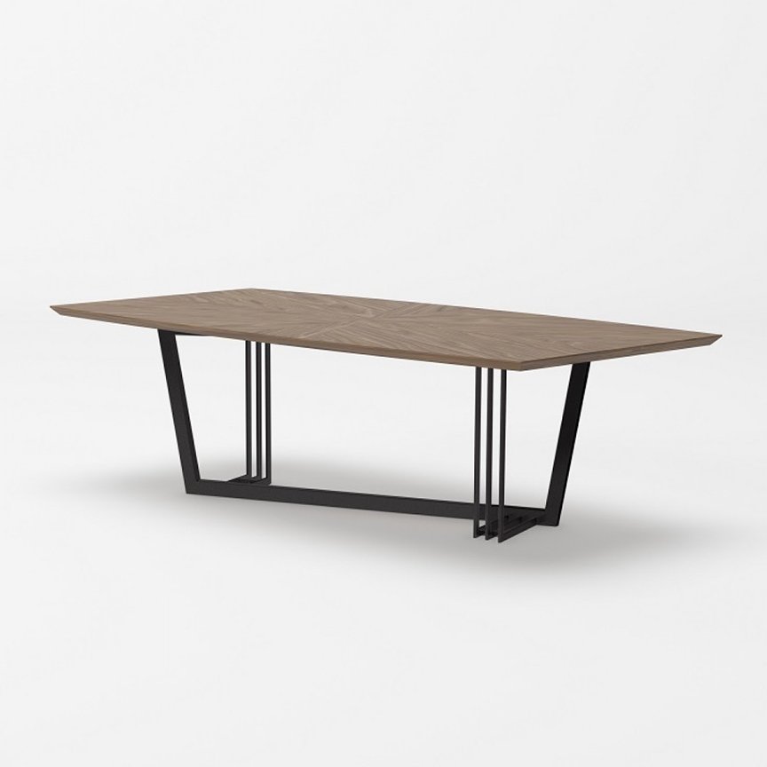 Modrest Gilroy - Modern Walnut and Black Dining Table - Image 3