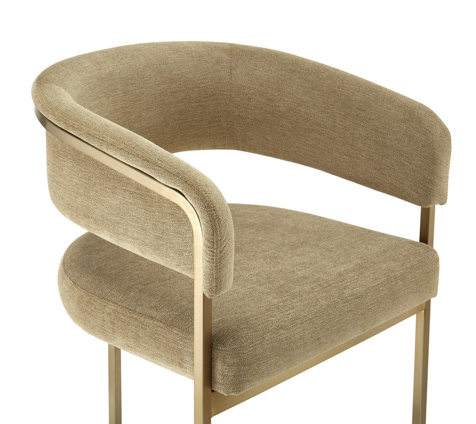 Modrest Sebastian - Modern Brown Fabric + Antique Brass Counter Chair - Image 2