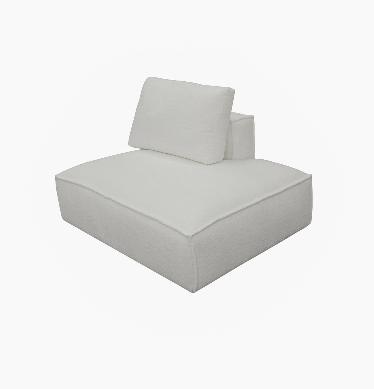 Divani Casa Lulu - Modern White Fabric Modular Sectional Sofa w/ Left Facing Chaise - Image 3