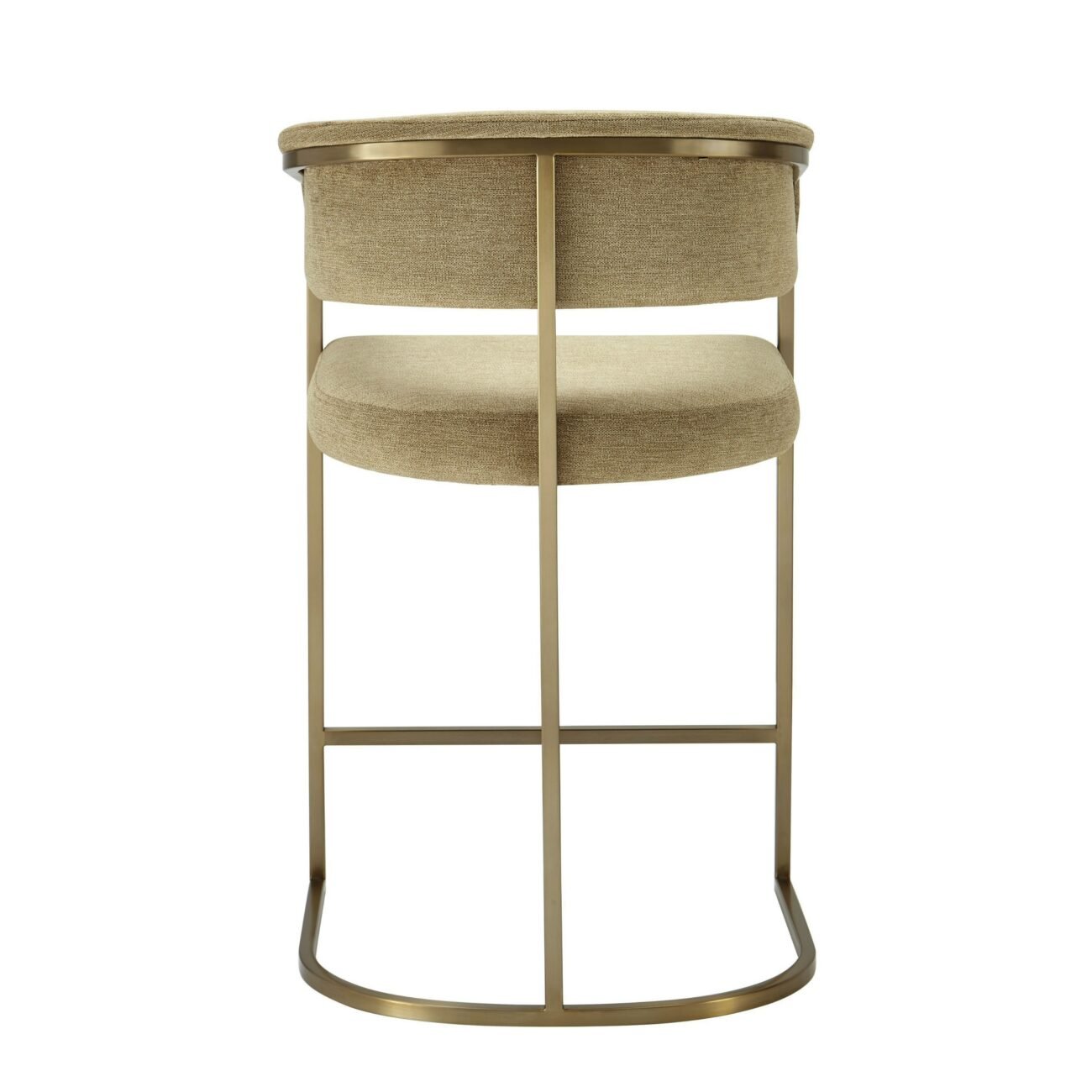 Modrest Sebastian - Modern Brown Fabric + Antique Brass Counter Chair - Image 3