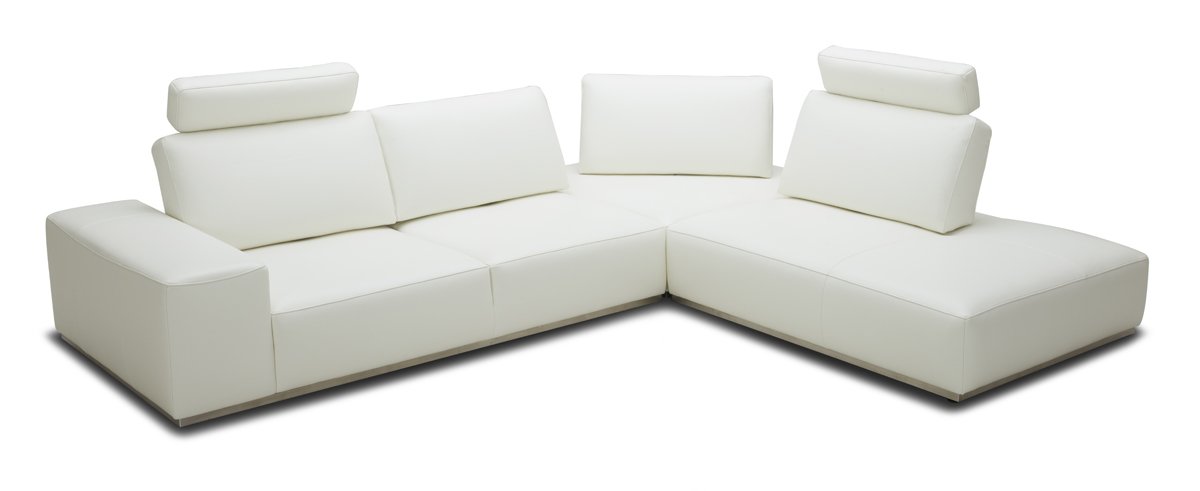 Divani Casa Martha - Modern White Leather Right Facing Sectional Sofa - Image 2