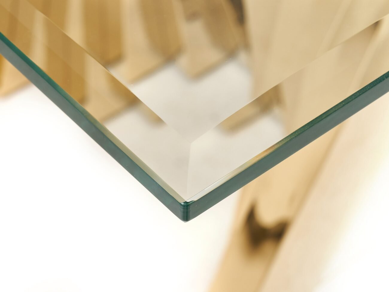 Modrest Buquet - Glam Glass + Champagne Gold Rectangular Dining Table - Image 5