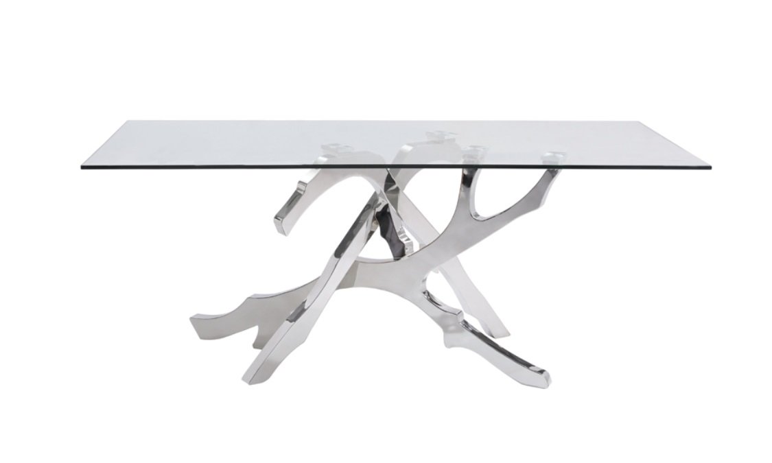 Modrest Legend Modern Glass & Stainless Steel Dining Table - Image 4