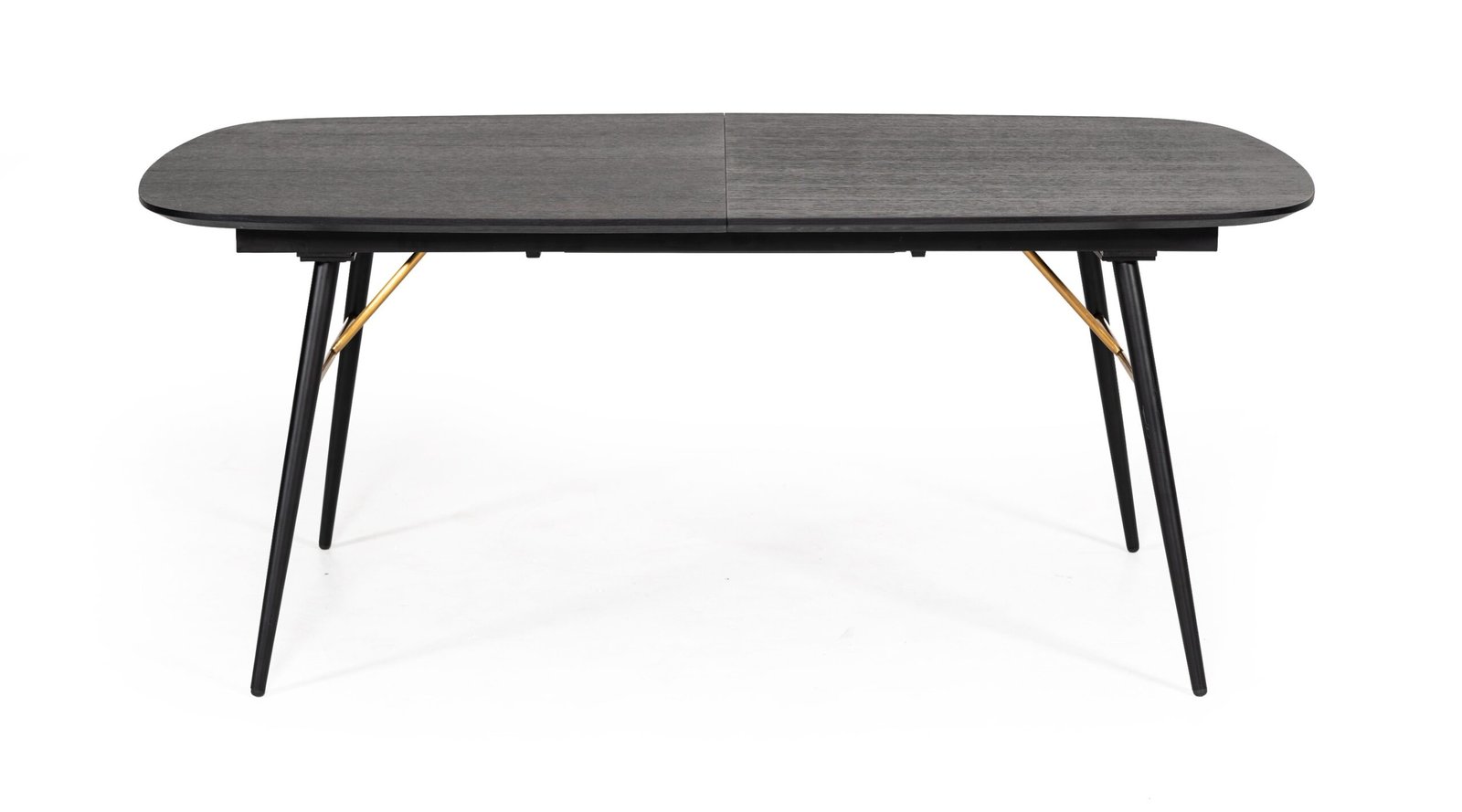 Modrest Billy Modern Black Oak & Gold Extendable Dining Table - Image 3