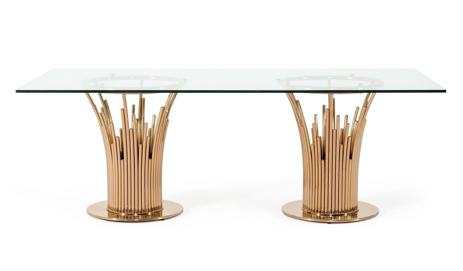 Modrest Paxton Modern Glass & Rosegold Dining Table - Image 5