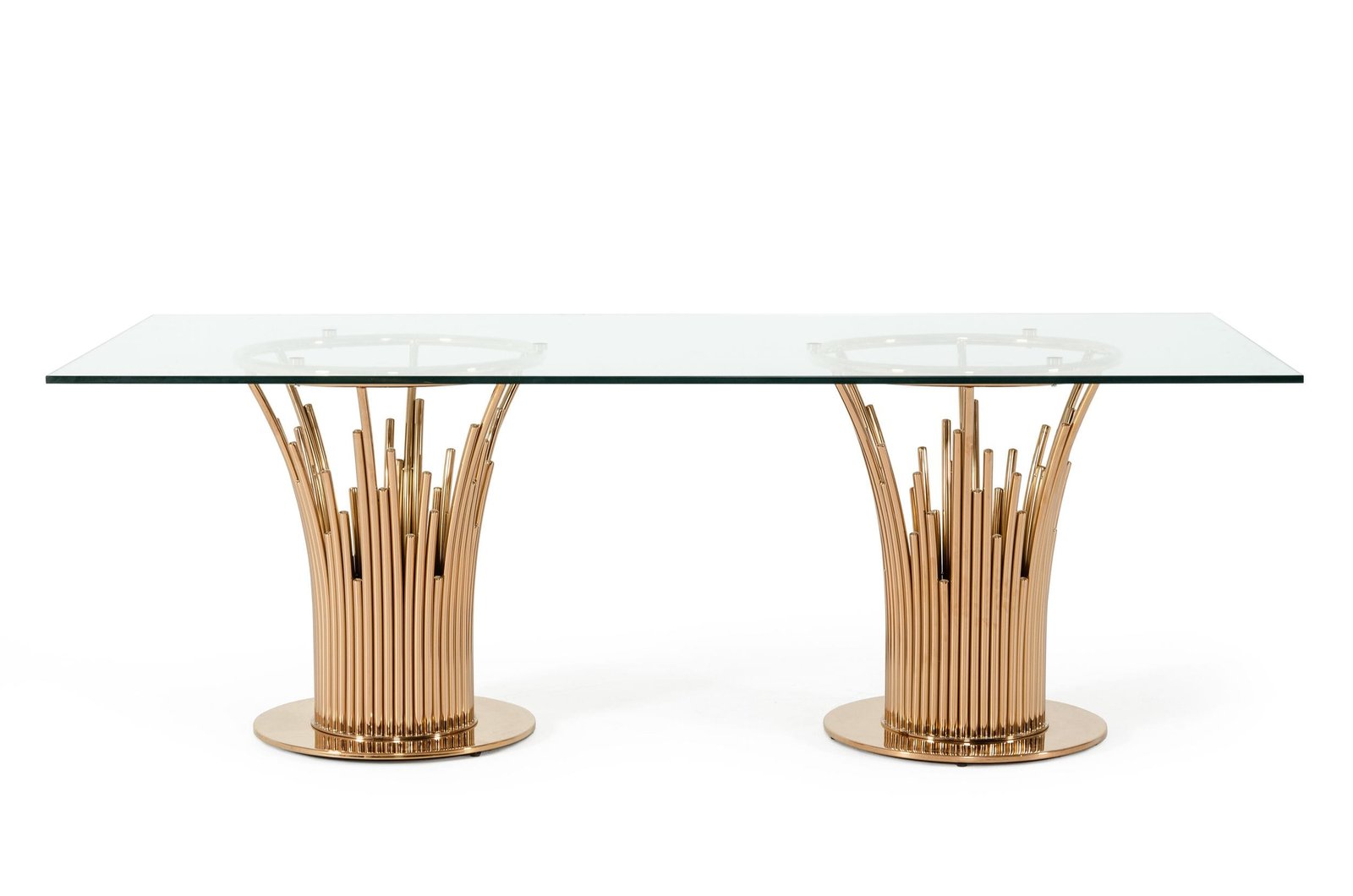 Modrest Paxton Modern Glass & Rosegold Dining Table - Image 2