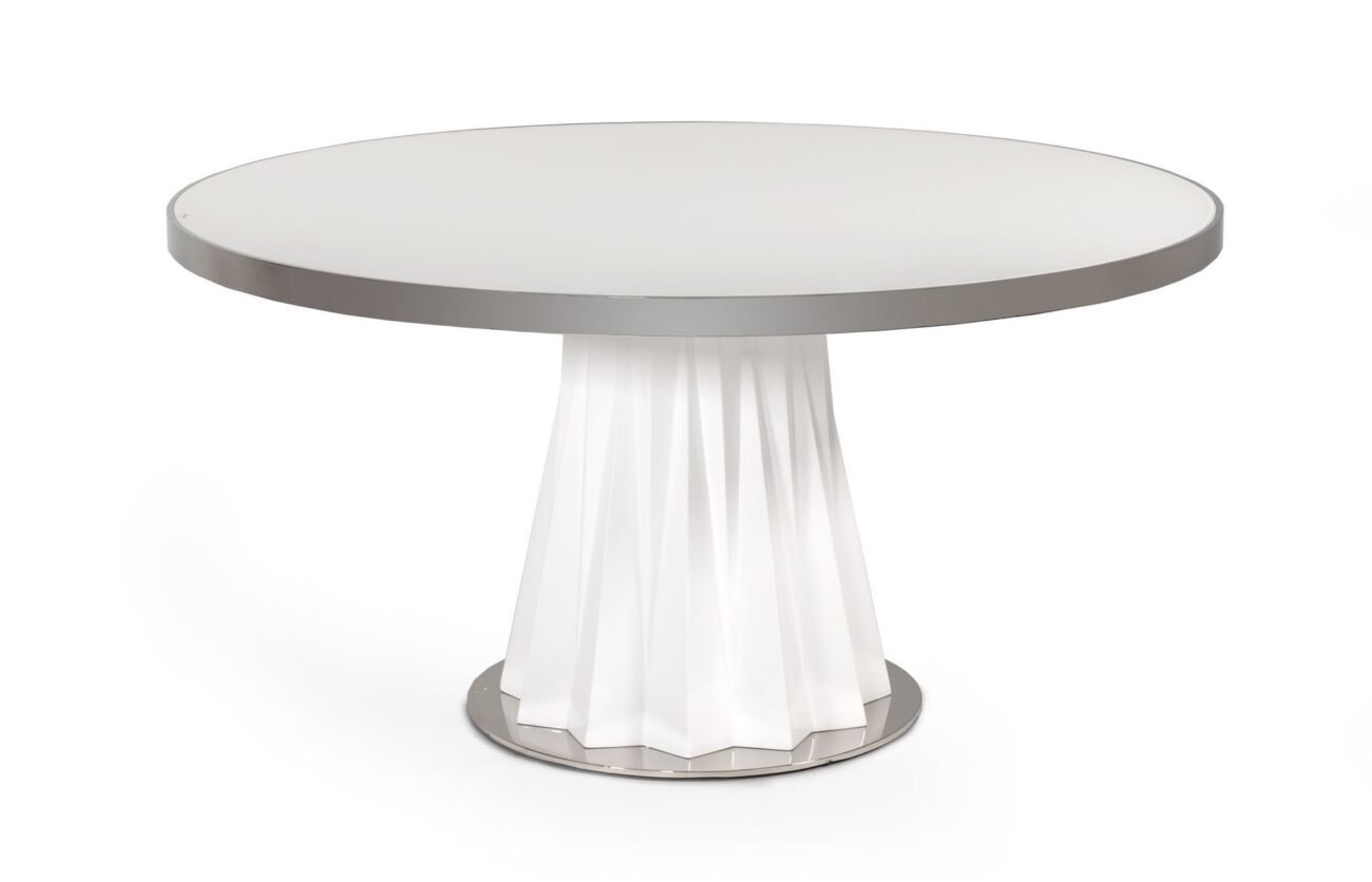 Modrest Cabaret Modern White Round Dining Table - Image 5