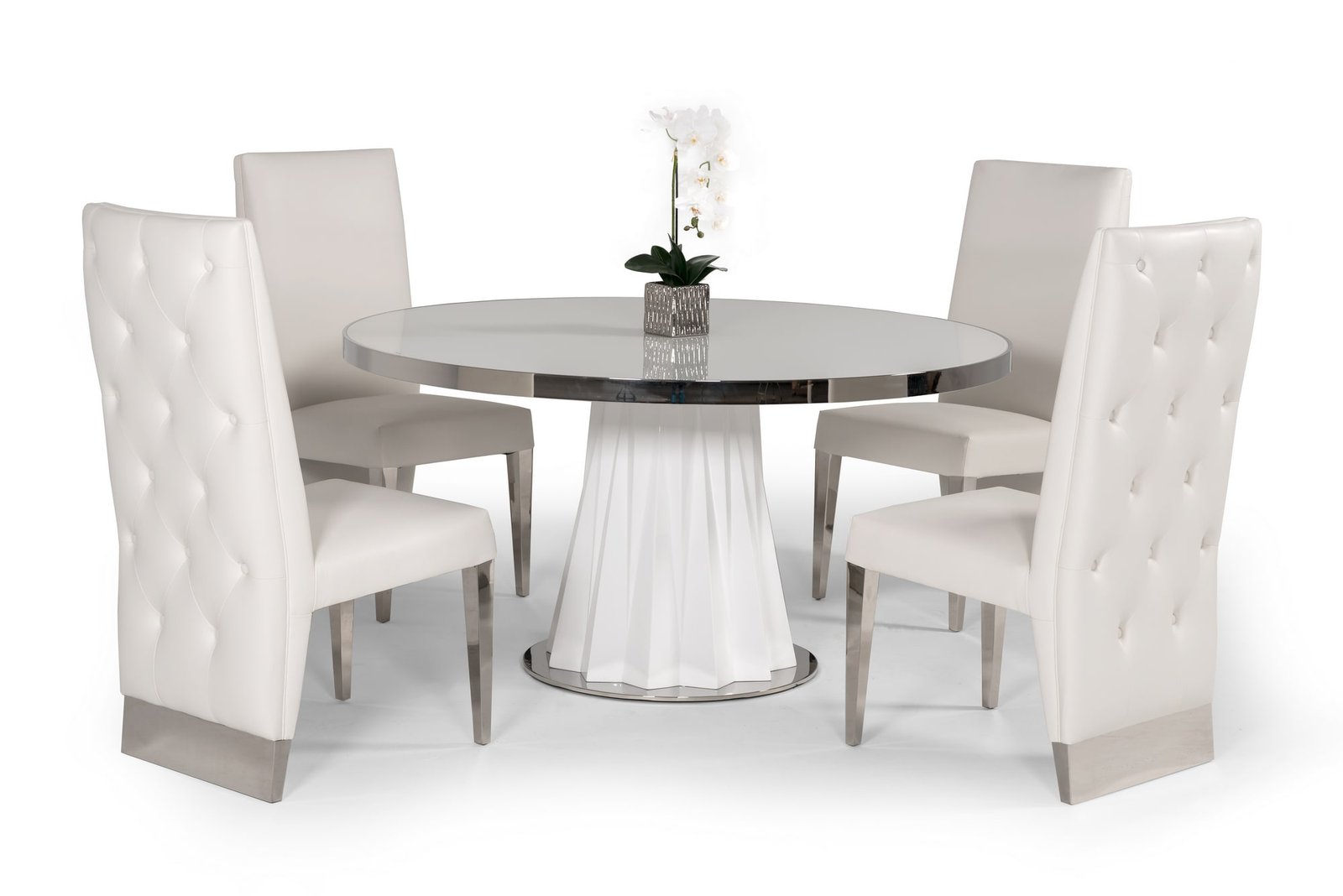 Modrest Cabaret Modern White Round Dining Table - Image 3