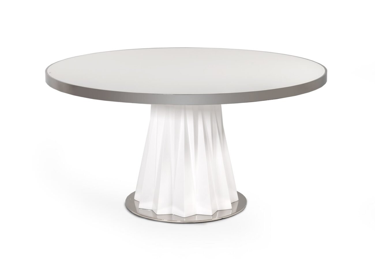Modrest Cabaret Modern White Round Dining Table - Image 4