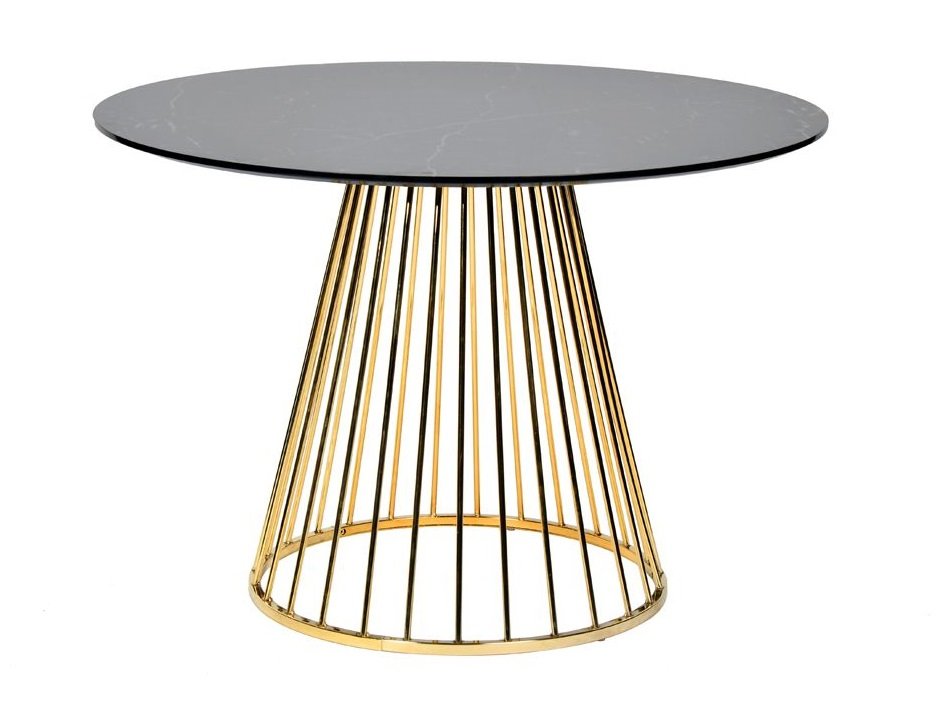 Modrest Holly Modern Black & Gold Round Dining Table - Image 3