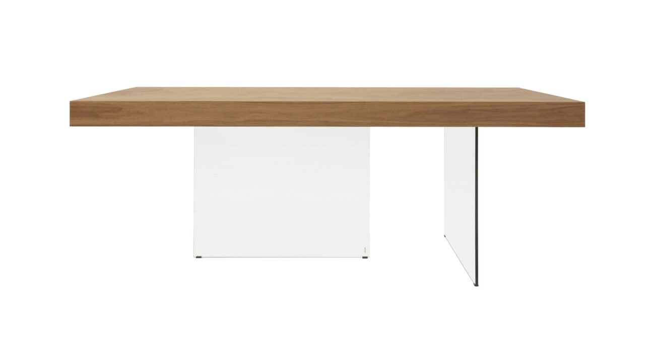 Modrest Encino Modern Walnut & Glass Dining Table - Image 5