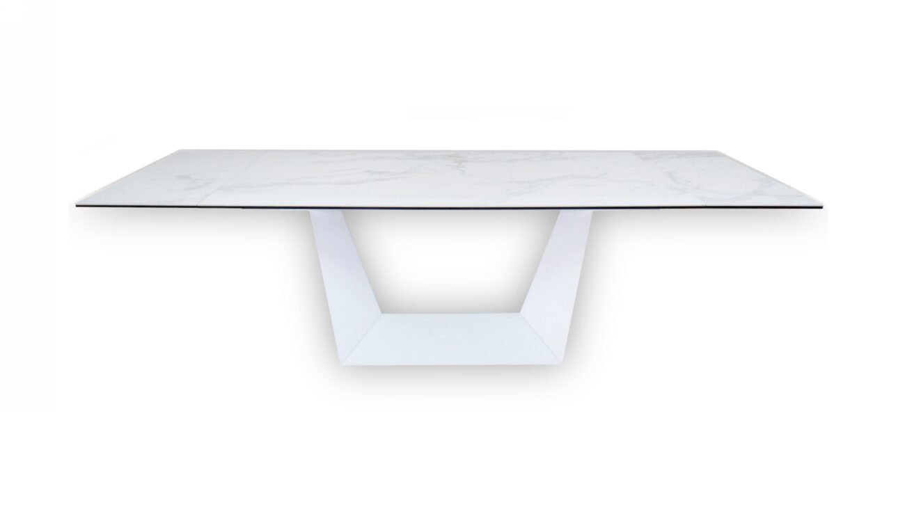Modrest Baldwin - Modern White Ceramic Extendable Dining Table