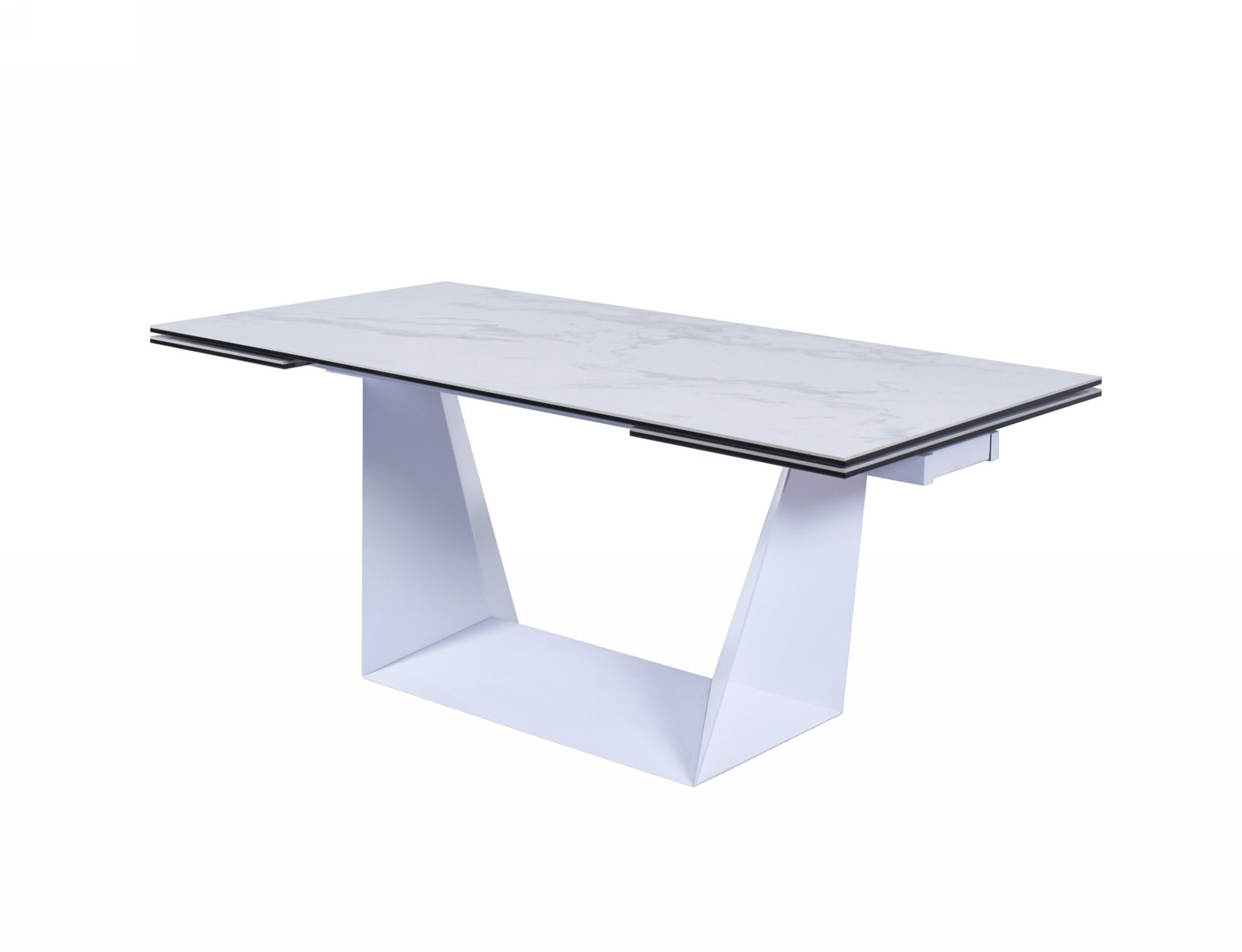 Modrest Baldwin - Modern White Ceramic Extendable Dining Table - Image 2