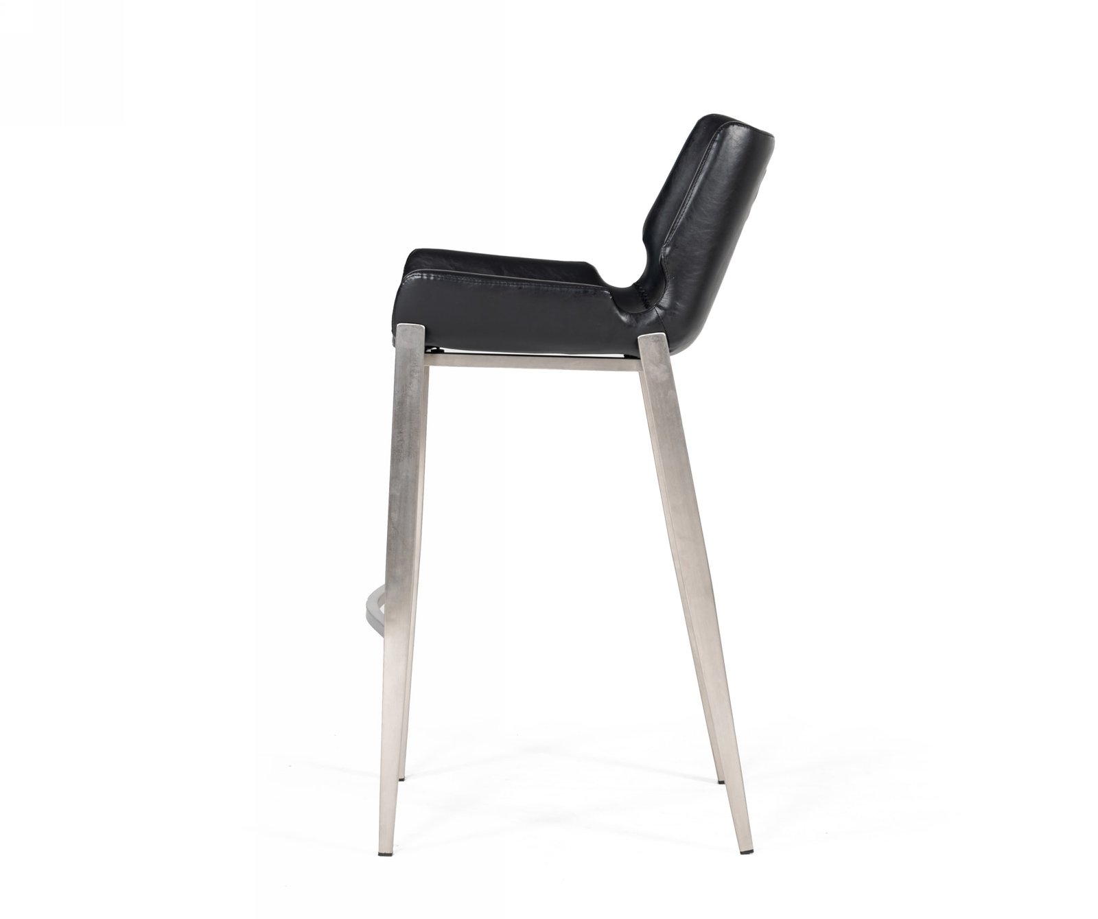 Modrest Dave - Modern Black Eco-Leather Bar Stool (Set of 2) - Image 2