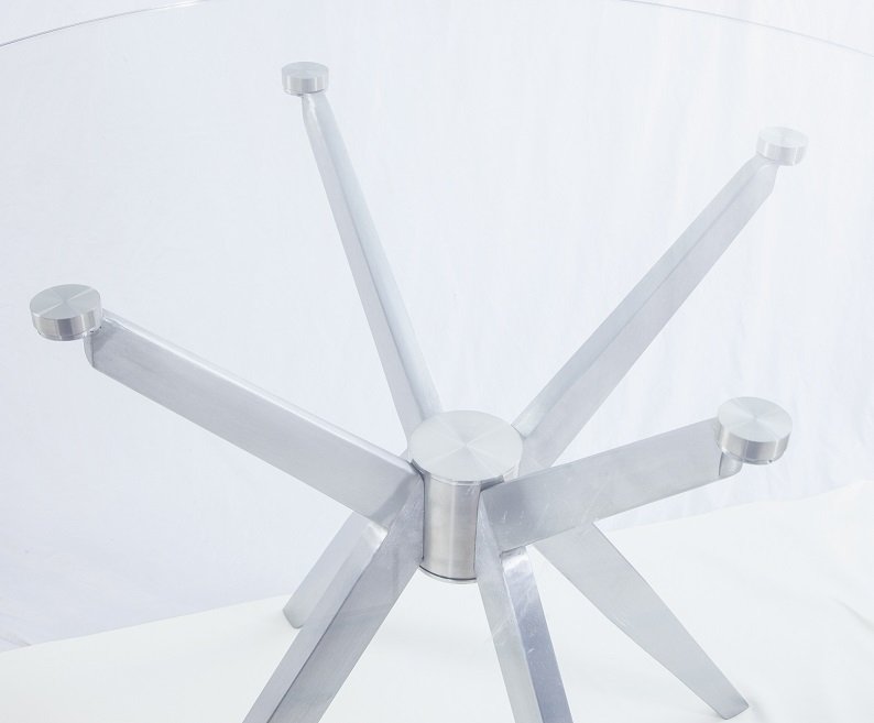 Modrest Dallas - Modern Brushed Stainless Steel Dining Table - Image 4