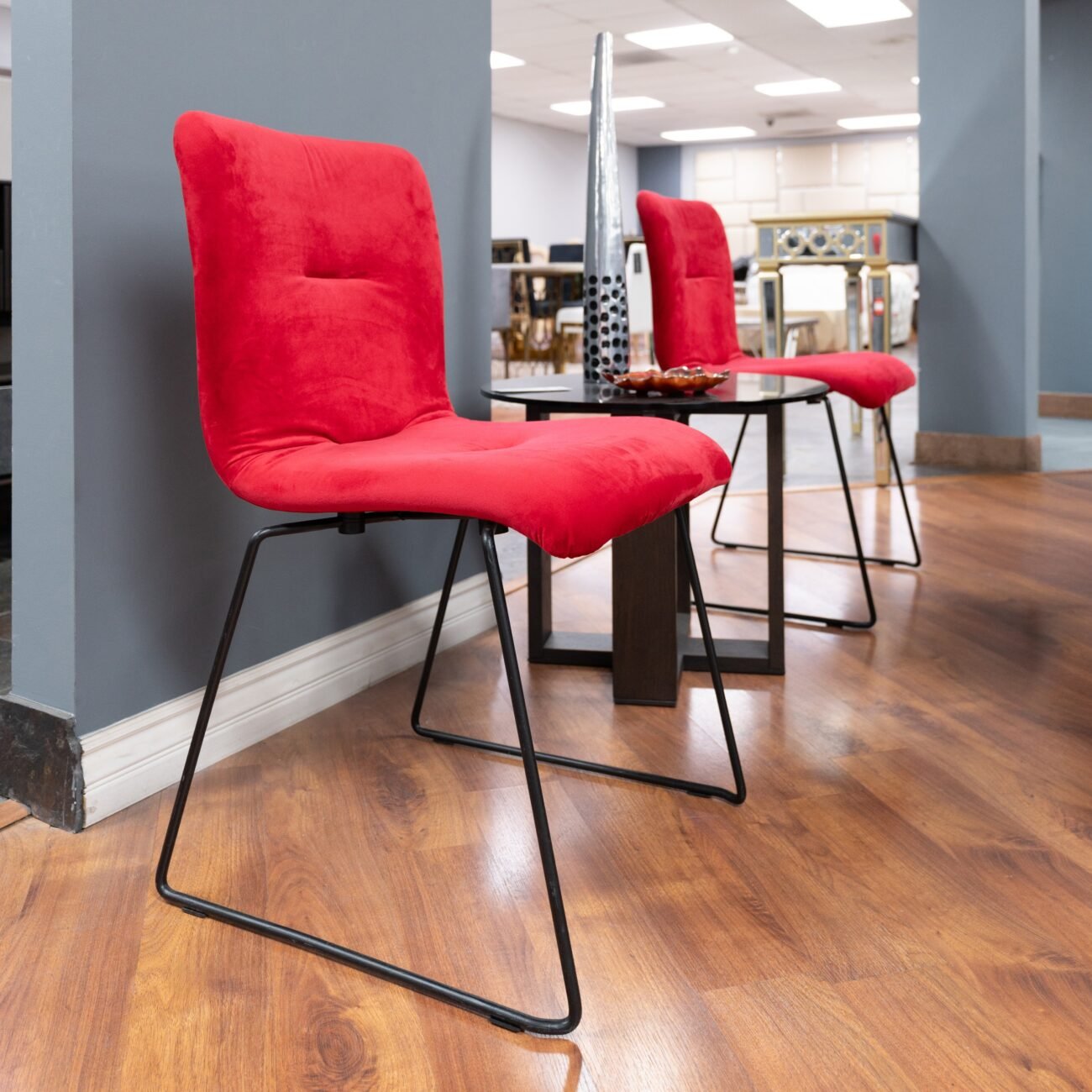 Modrest Yannis - Modern Red Fabric Dining Chair (Set of 2) - Image 5
