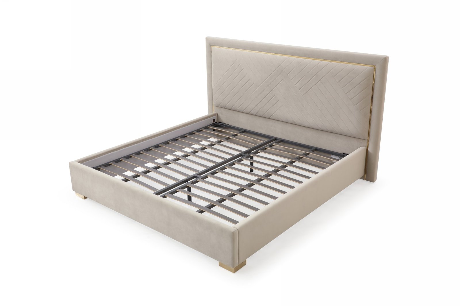 Modrest Corrico - Modern Off White and Champagne Gold Bedroom Set - Image 2