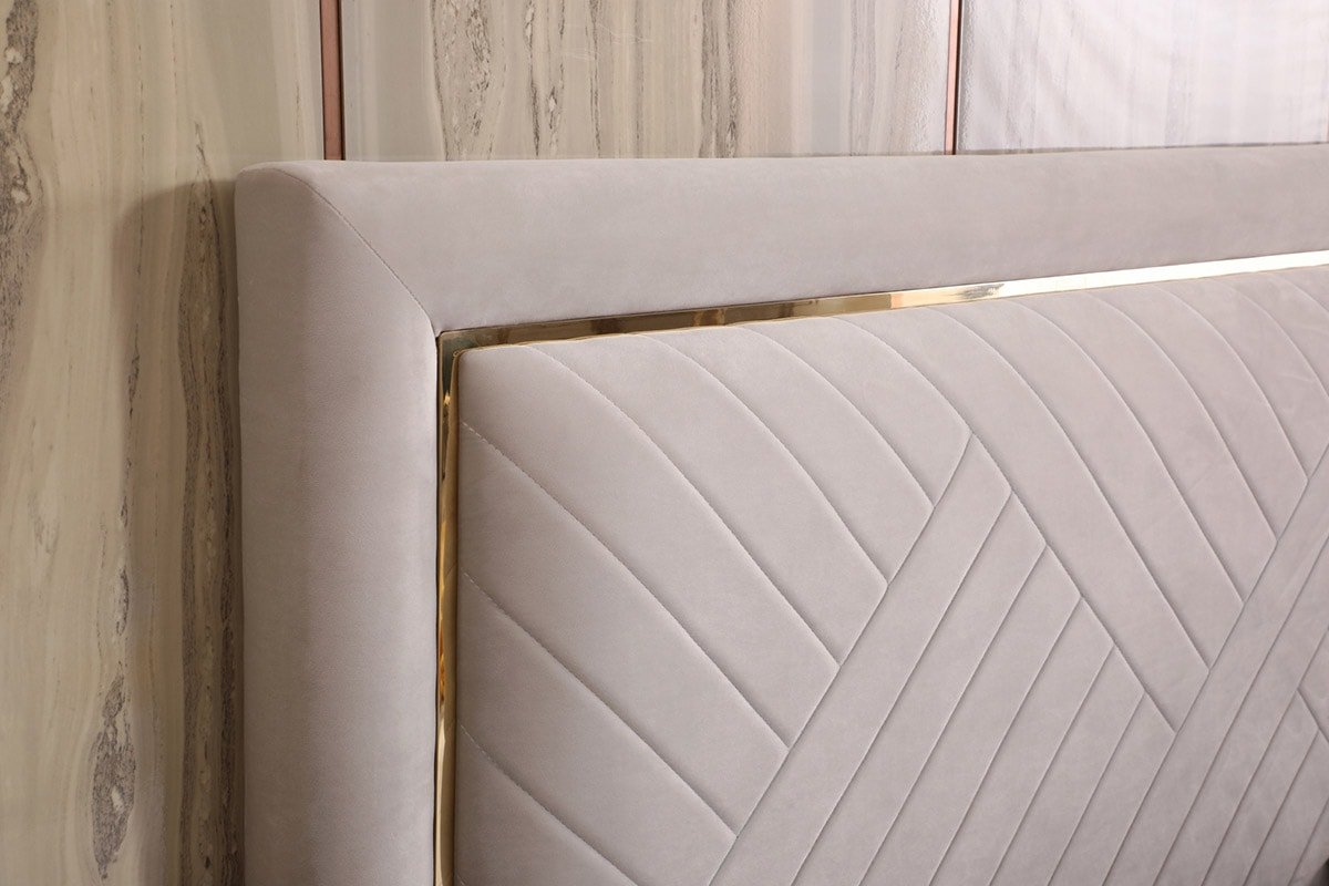 Modrest Corrico - Modern Off White and Champagne Gold Bedroom Set - Image 3