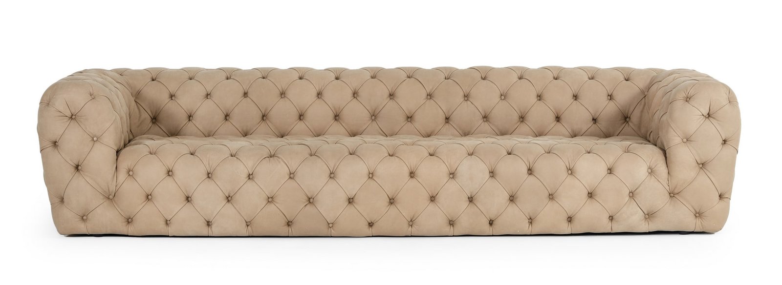 Lamod Italia Ellington- Italian Beige Nubuck Leather 4-Seater Sofa - Image 4