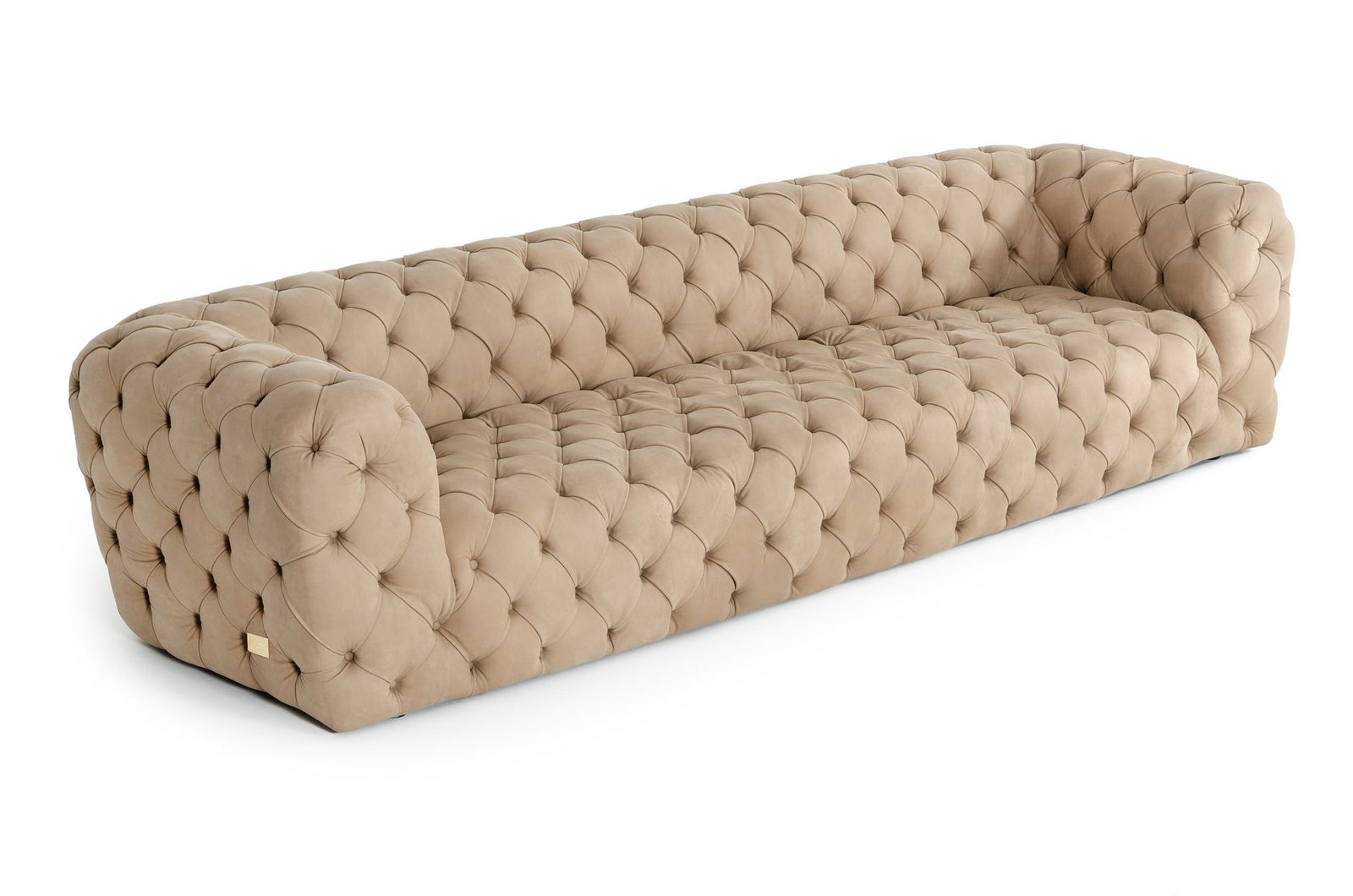 Lamod Italia Ellington- Italian Beige Nubuck Leather 4-Seater Sofa - Image 2