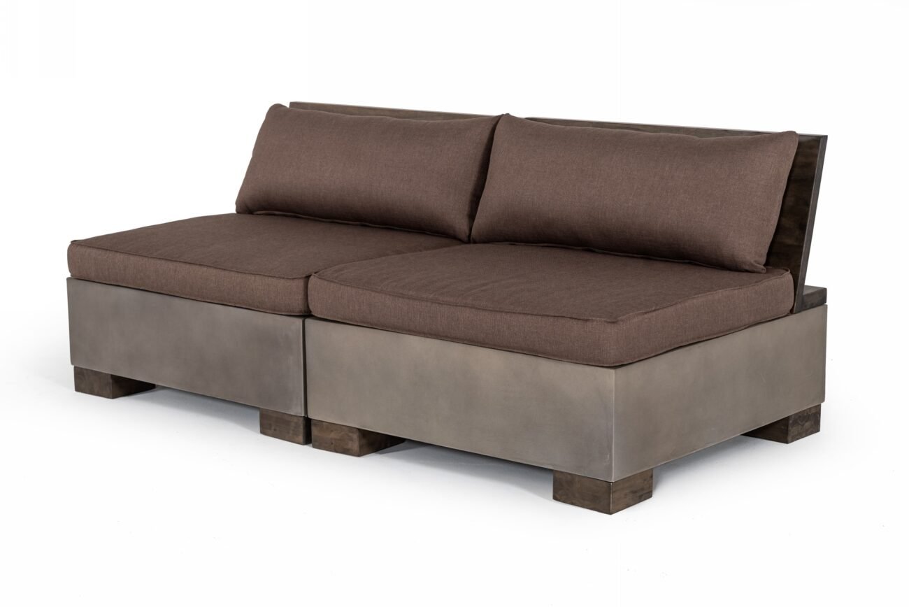 Modrest Delaware - Modern Concrete Modular Sectional Sofa Set with Square Coffee Table - Image 4