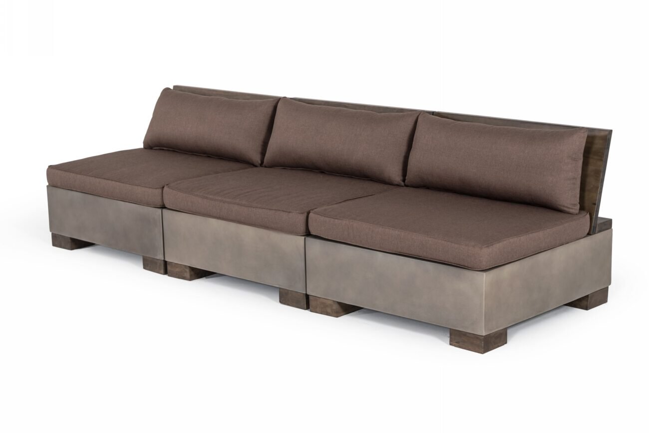 Modrest Delaware - Modern Concrete Modular Sectional Sofa Set with Square Coffee Table - Image 5