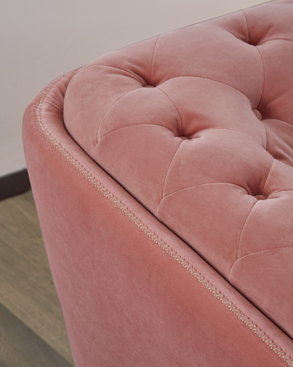 Divani Casa Aiken - Modern Salmon Velvet Loveseat - Image 4