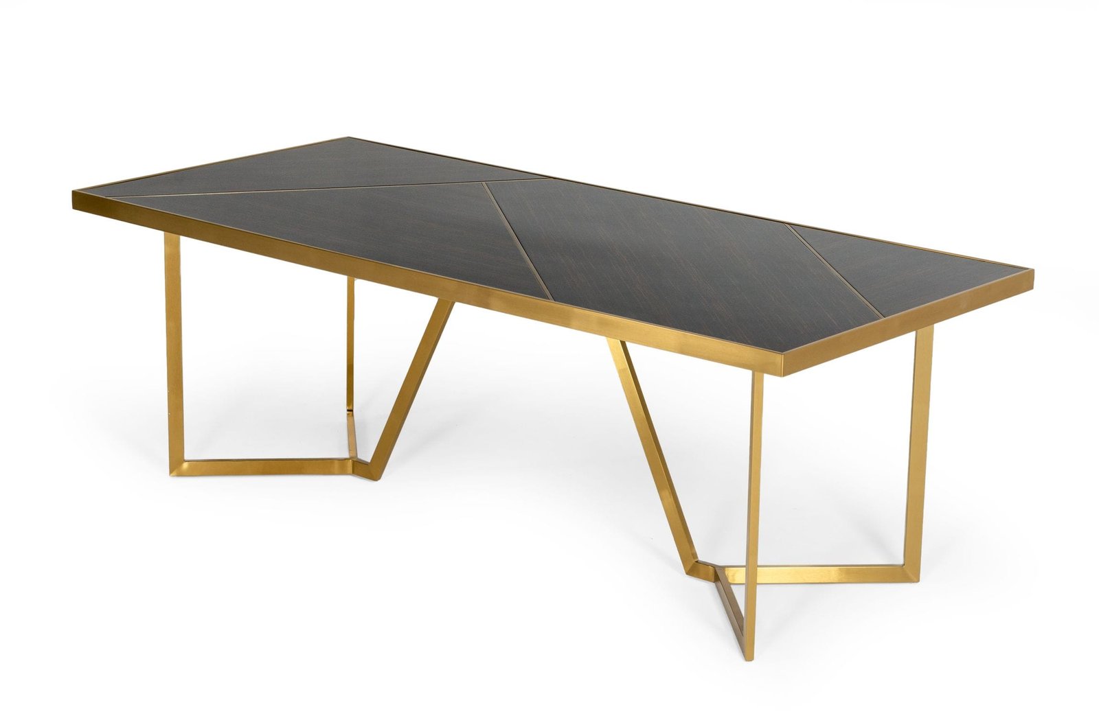 Modrest Nolte - Glam Black Zebrawood and Gold Dining Table
