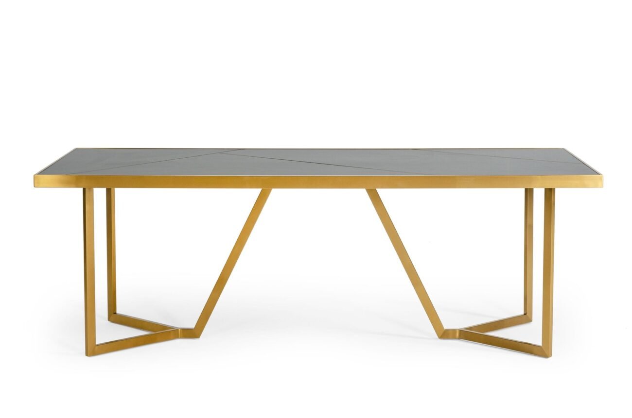 Modrest Nolte - Glam Black Zebrawood and Gold Dining Table - Image 2