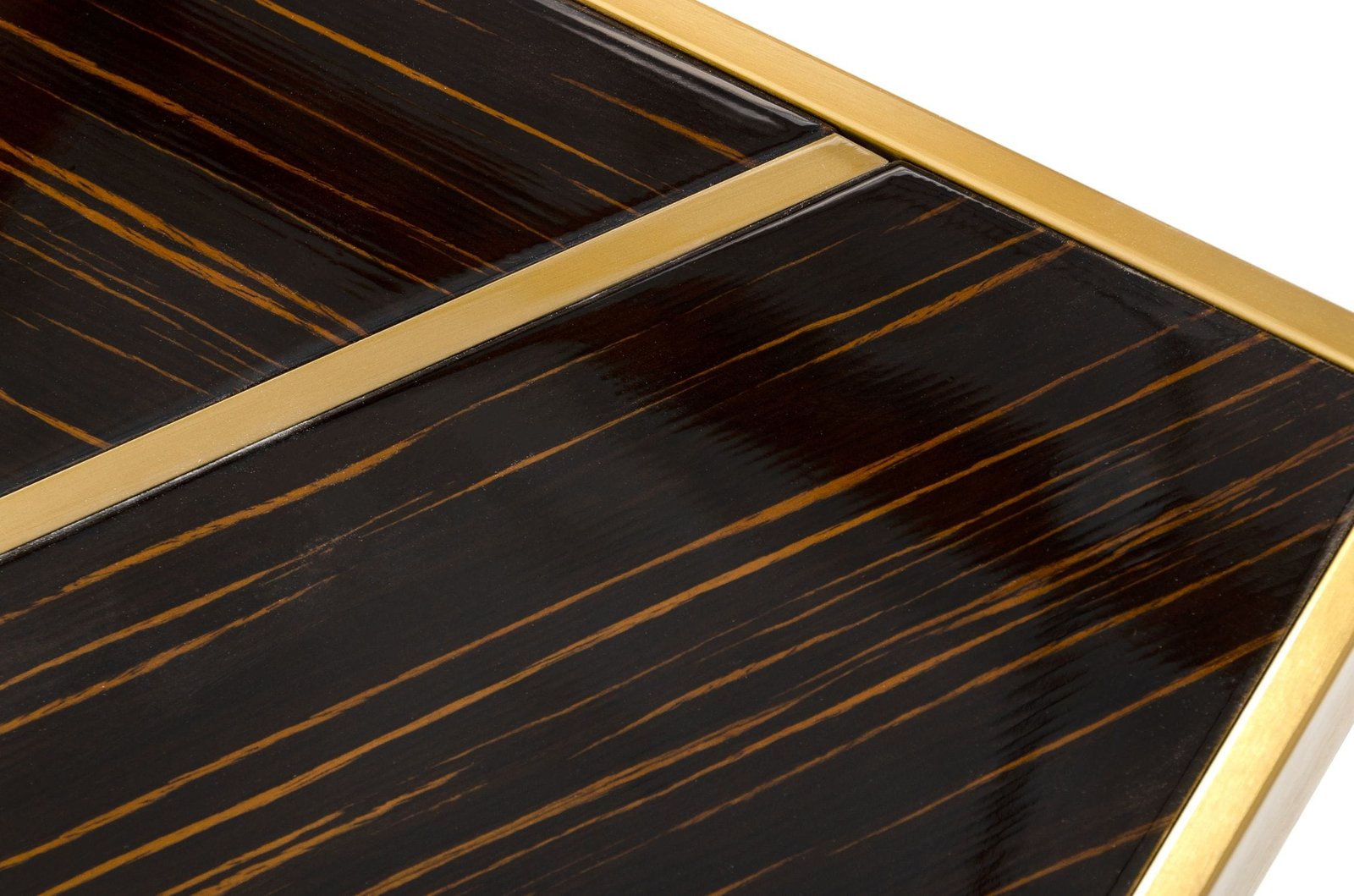 Modrest Nolte - Glam Black Zebrawood and Gold Dining Table - Image 3