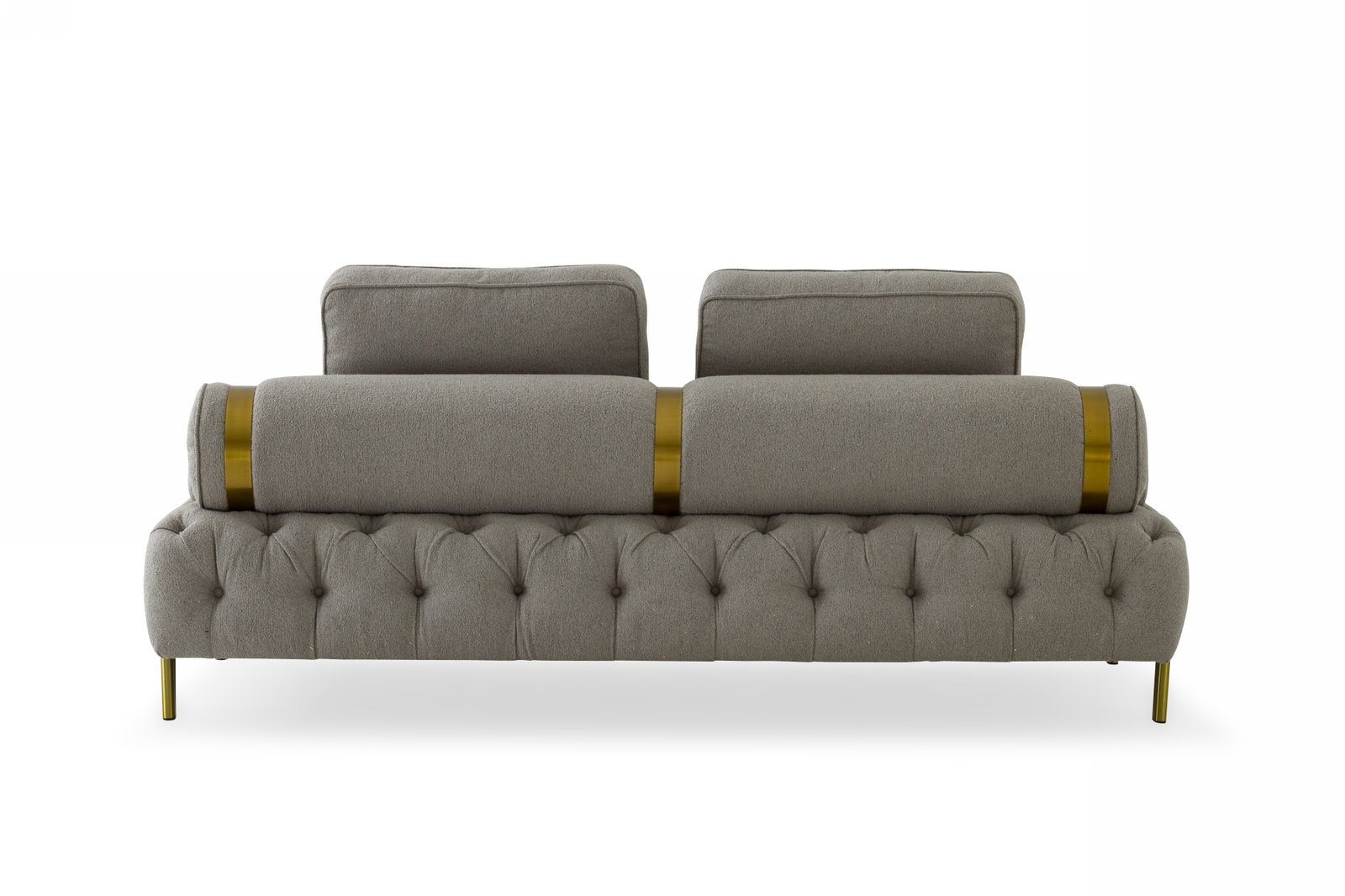 Divani Casa Ladera - Glam Grey and Gold Fabric Sofa - Image 2