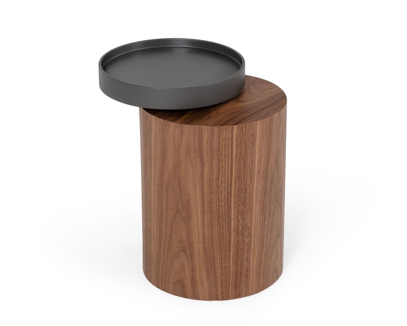 Modrest Bascom- Modern Grey and Walnut End Table - Image 2