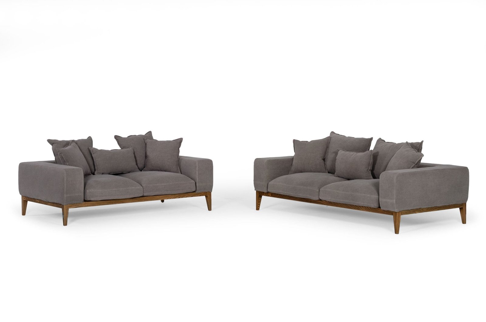 Divani Casa Corina - Modern Grey Linen Loveseat - Image 2