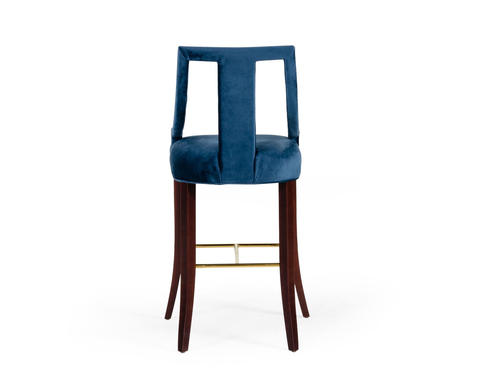 Modrest Kimball - Glam Blue Velvet Bar Stool - Image 3