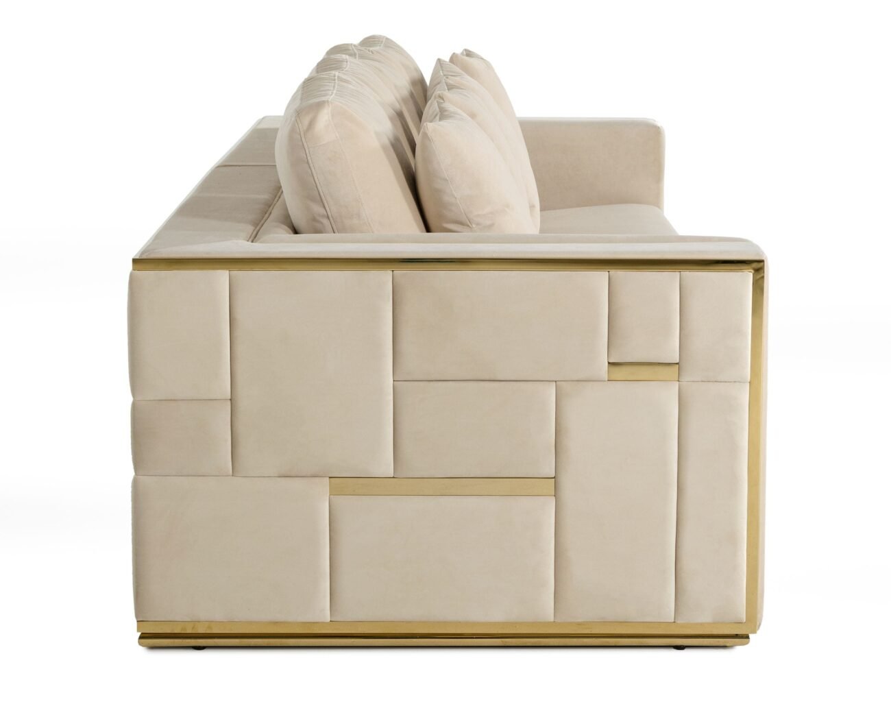Divani Casa Mobray - Glam Beige and Gold Fabric Sofa - Image 2