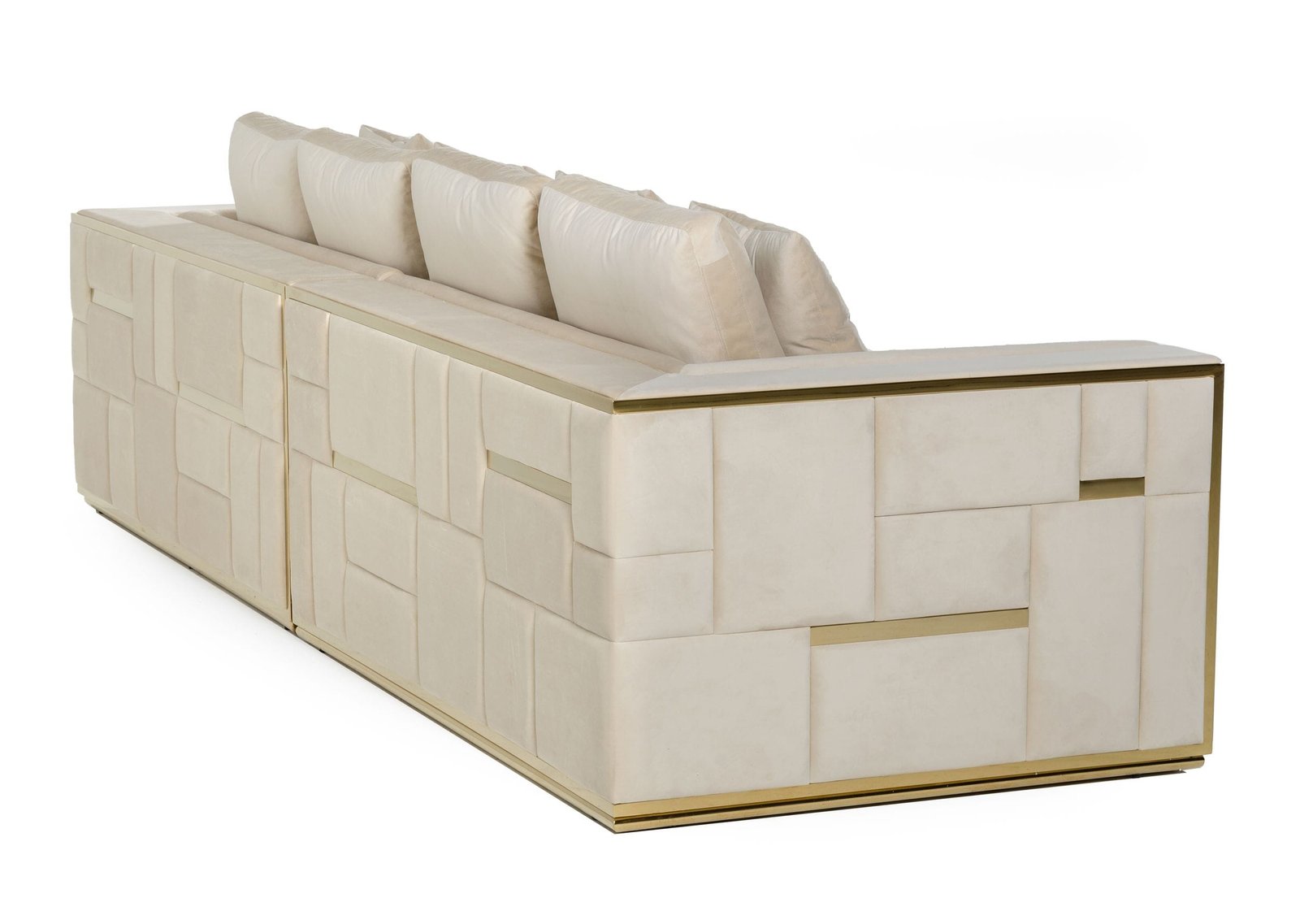 Divani Casa Mobray - Glam Beige and Gold Fabric Sofa - Image 3