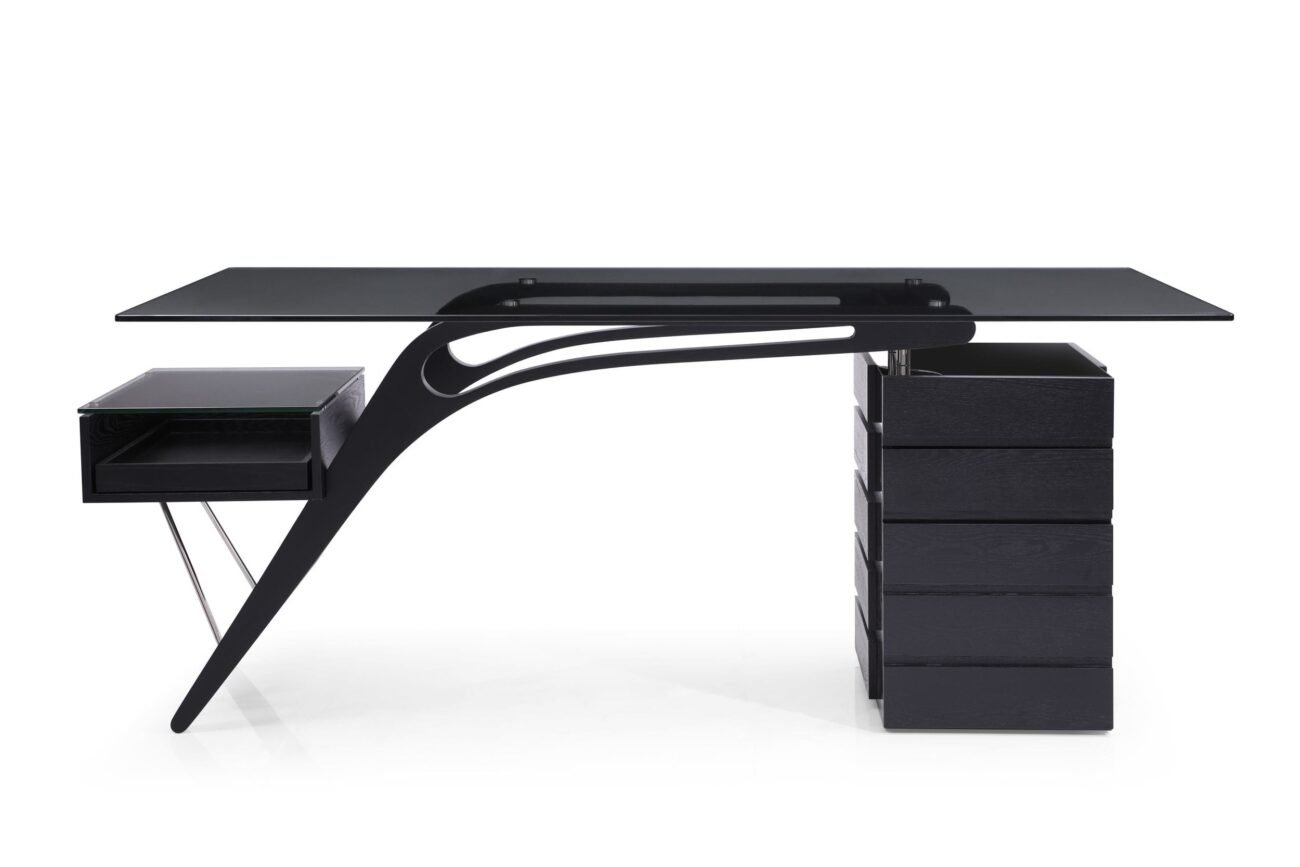 Modrest Suffolk - Contemporary Black Ash Desk - Image 4