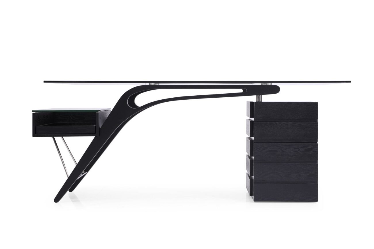 Modrest Suffolk - Contemporary Black Ash Desk - Image 3