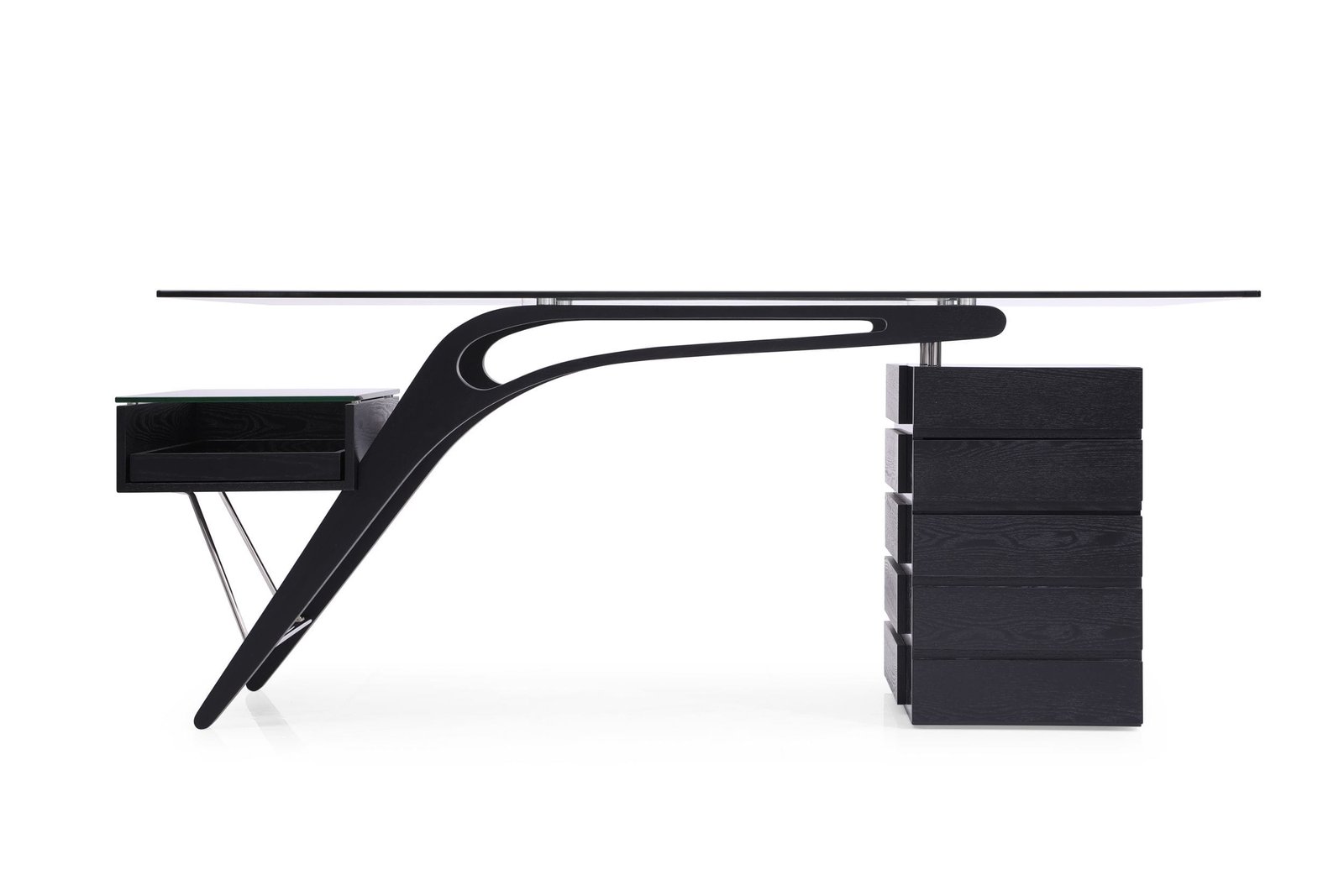 Modrest Suffolk - Contemporary Black Ash Desk - Image 3