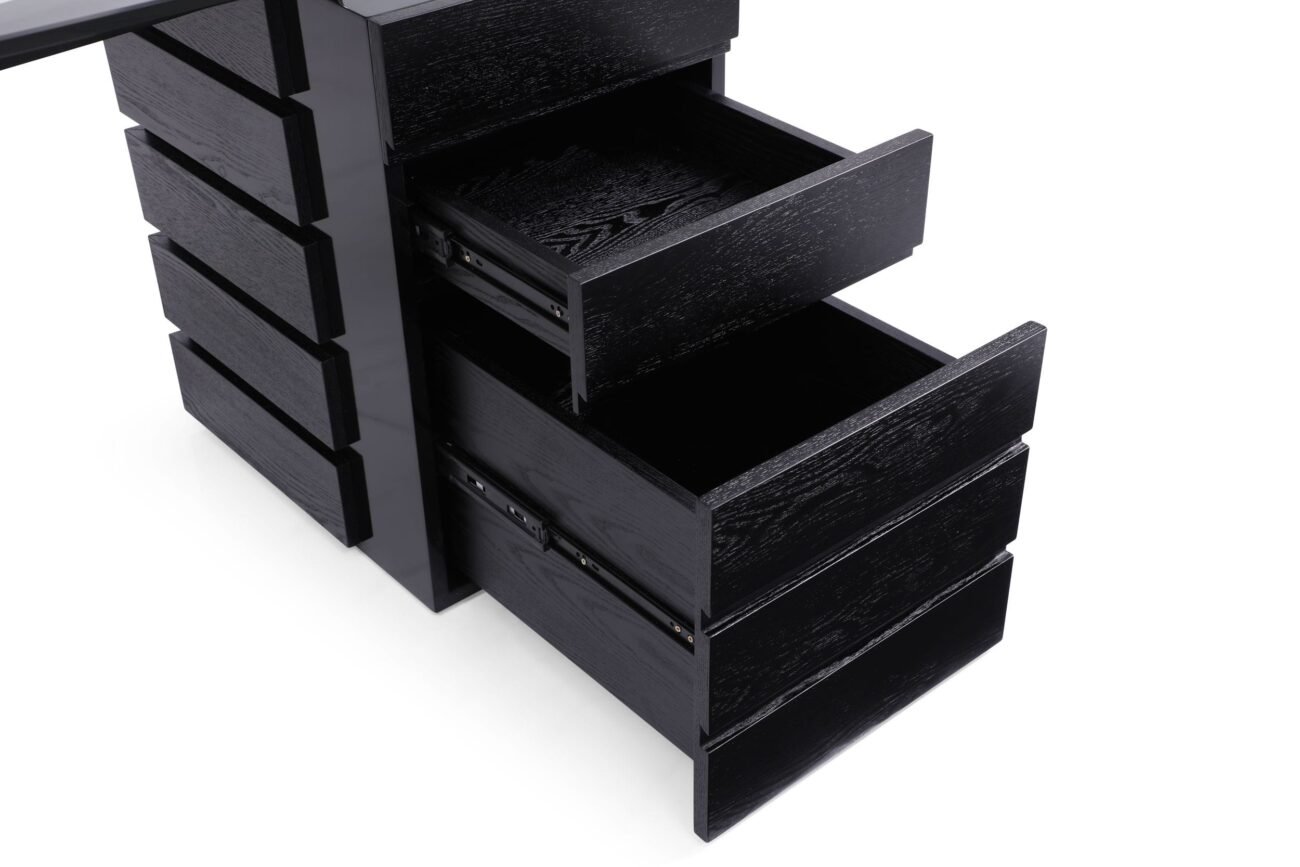Modrest Suffolk - Contemporary Black Ash Desk - Image 5