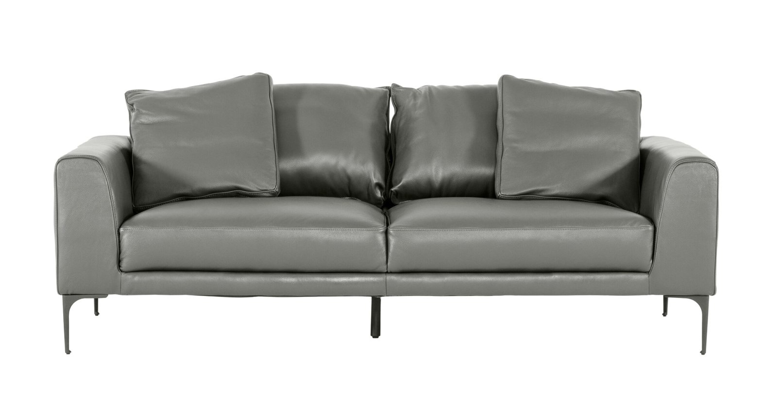 Divani Casa Jacoba - Modern Dark Grey Leather Sofa - Image 4
