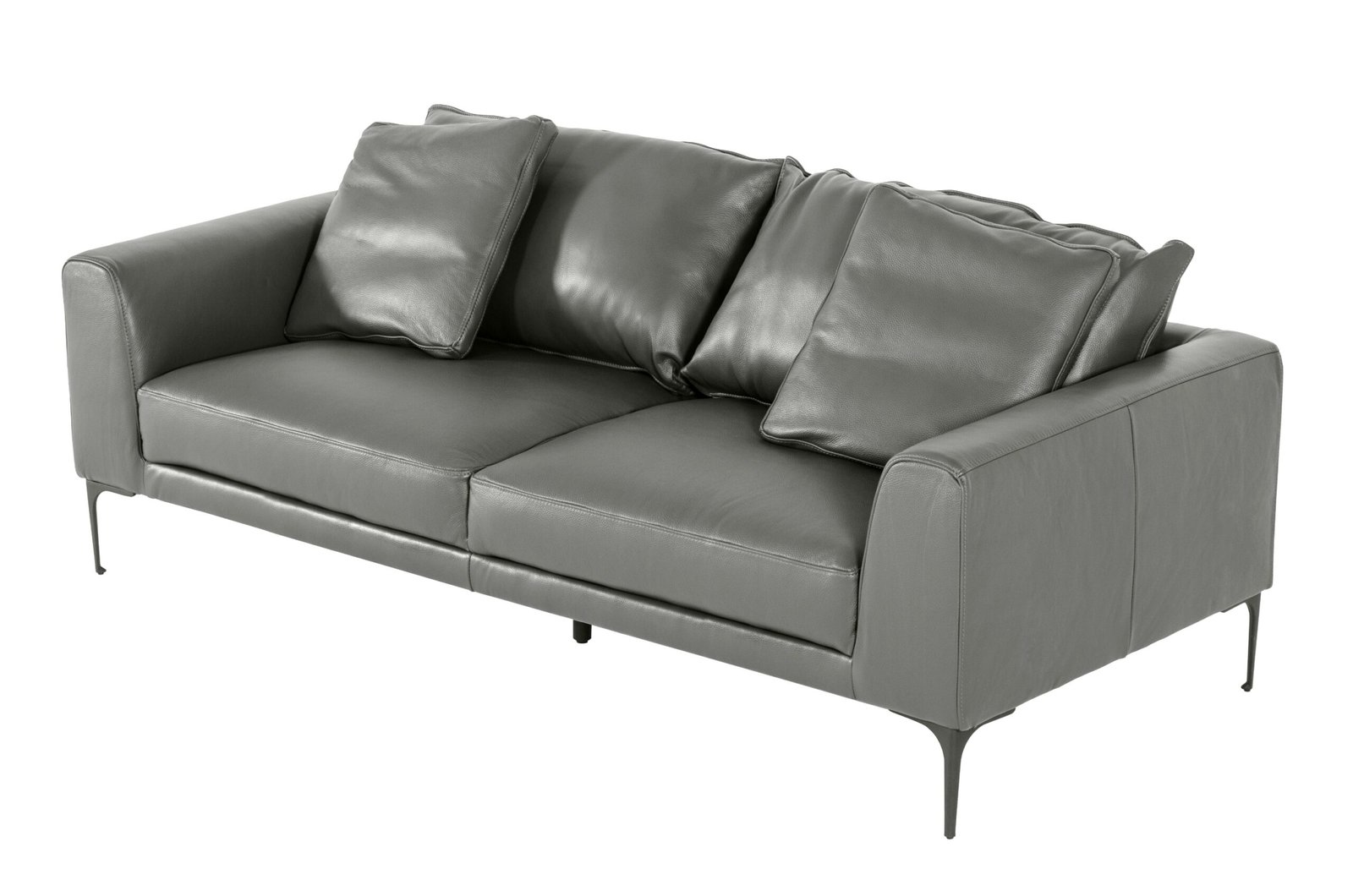 Divani Casa Jacoba - Modern Dark Grey Leather Sofa - Image 5