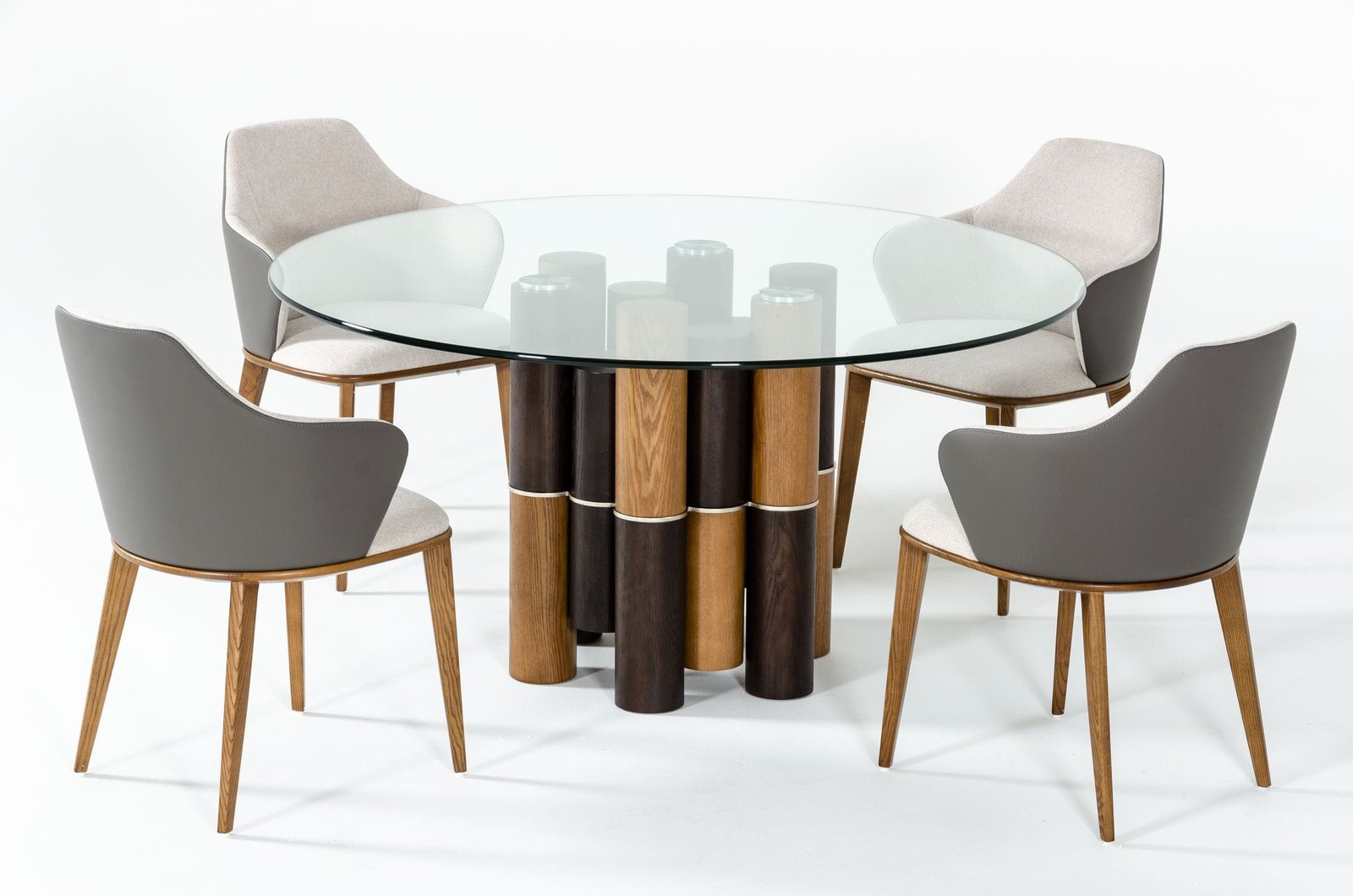 Modrest Greta - Modern Glass & Walnut Dining Table - Image 4