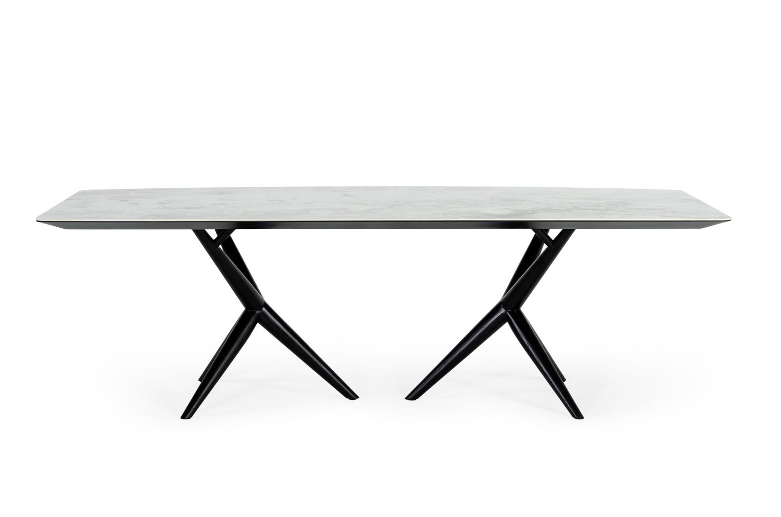 Modrest Stetson - Modern White Ceramic & Smoked Ash Dining Table - Image 3