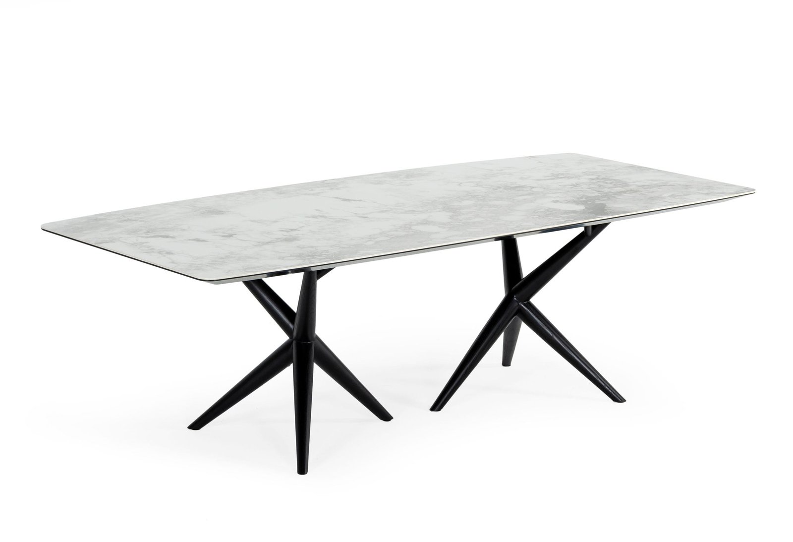 Modrest Stetson - Modern White Ceramic & Smoked Ash Dining Table - Image 4