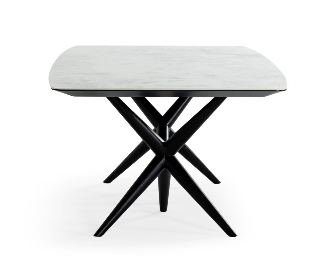 Modrest Stetson - Modern White Ceramic & Smoked Ash Dining Table - Image 5