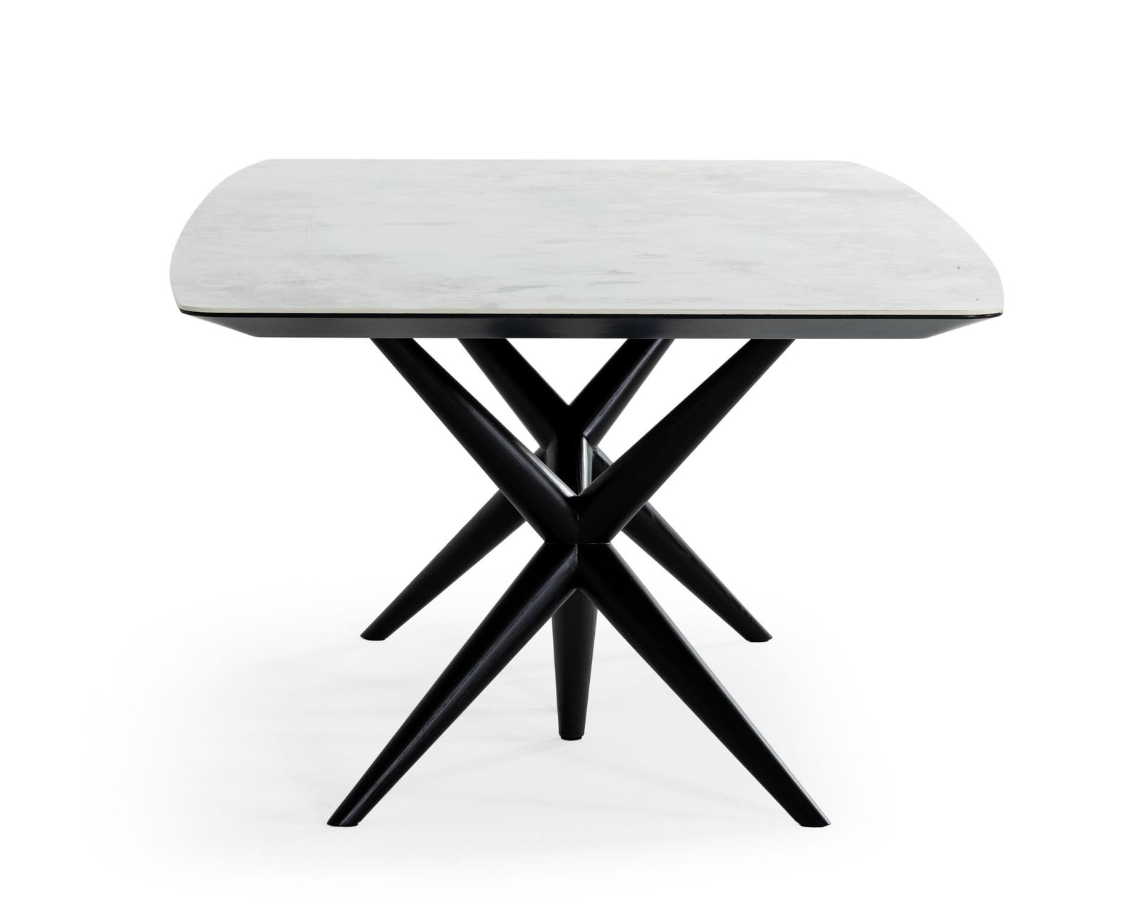 Modrest Stetson - Modern White Ceramic & Smoked Ash Dining Table - Image 5