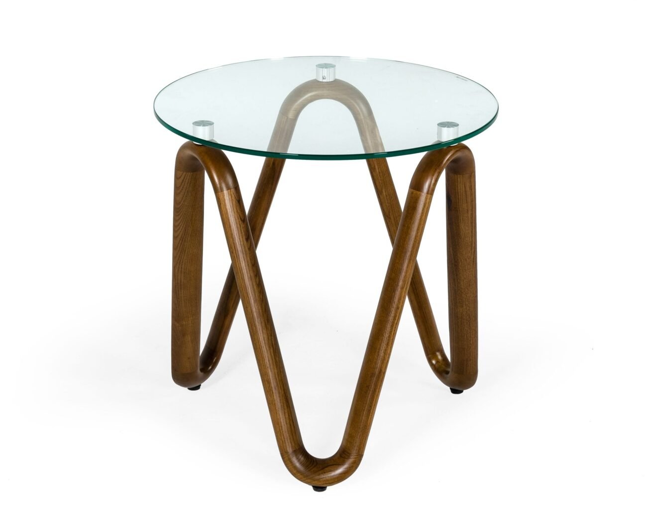 Modrest Lassen - Modern Glass & Walnut End Table