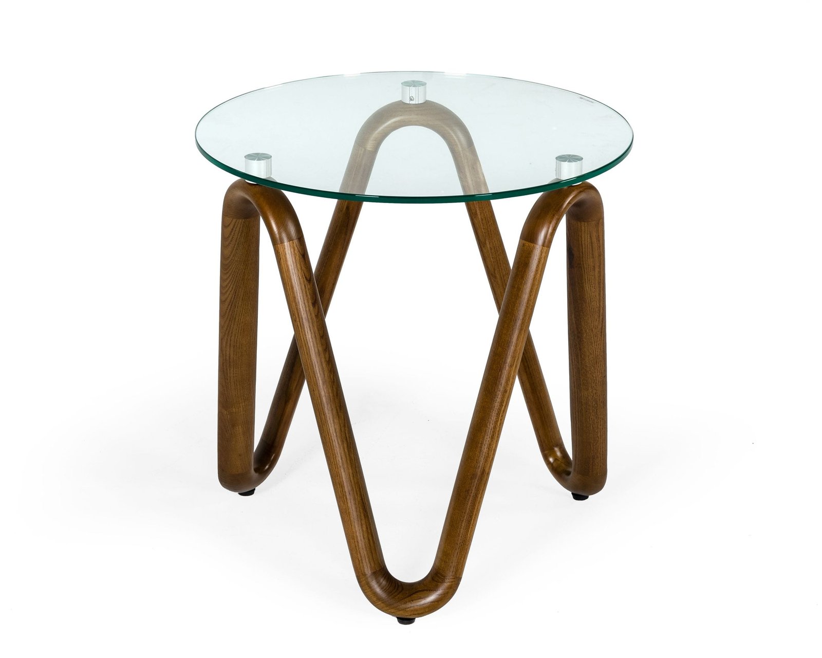 Modrest Lassen - Modern Glass & Walnut End Table